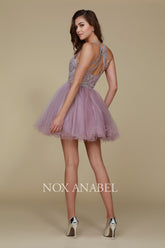 Nox Anabel B 652 Short Halter Style Tulle Party or Prom Dress